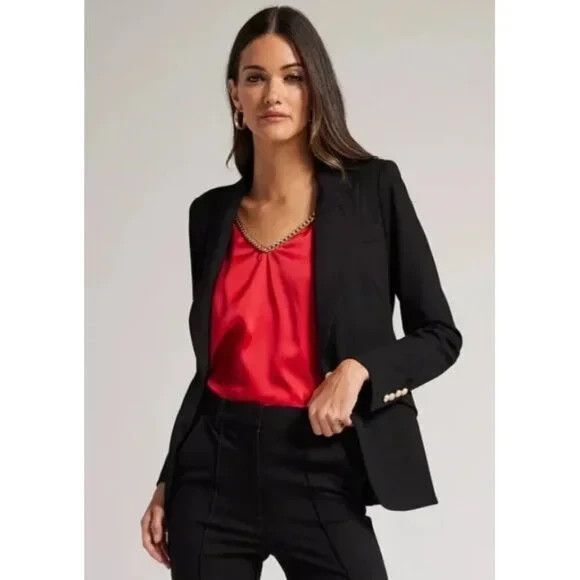 Generation Love Royce Ponte Black Blazer Size L Gold Buttons NWT $415 - Picture 4 of 8
